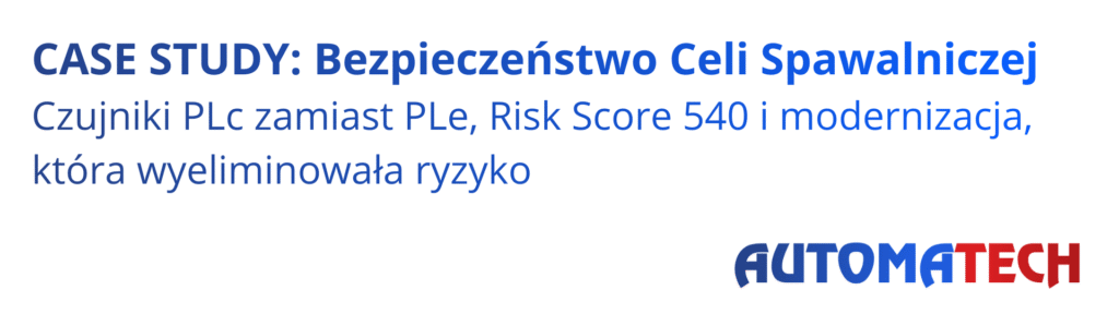 Audyt bezpieczeństwa maszyn – cela spawalnicza z robotem przemysłowym, niezgodności PLc/PLe